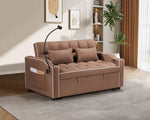 ZUN 1 versatile foldable sofa bed in 3 lengths, modern sofa sofa sofa suede pull-out bed, adjustable W2614P220541