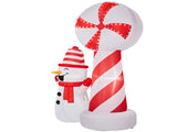 Lollipop Lighthouse Snowman Inflatable 6.3ft, 190D Polyester Christmas Yard Decor with Flashing 63320698
