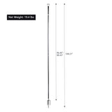 ZUN Set of 6 RC String Light Pole, 9 FT Lighting Stand with Horn Shape Hooks, LED Solar Bulbs for W2181P152206