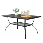 ZUN 60*38*28.5in Iron With Umbrella Hole Patio Bar Table Black 15801327