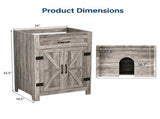 () Washbasin Cabinet with Barn-Style Doors and U-Shaped Shelving 24*18.5*33.5in 58860852