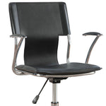 ZUN Black and Chrome Height Adjustable Office Chair with Casters B062P153814