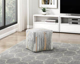 Modern Square Pouf Jacquard Fabric Upholstery Ottoman, Footstool, Non-Slip Floor Pouf, Bean Bag B011P251652