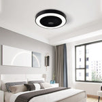 ZUN 20 in. Indoor Black Low Profile Ceiling Fan with Integrated Light with Remote Control and Reversible T3096P253314