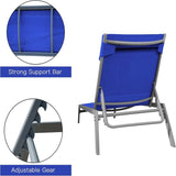 Patio Chaise Lounge Set, 3 Pieces Adjustable Backrest Pool Lounge Chairs Steel Textilene Sunbathing W1859109869