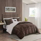 Full/Queen Plush to Sherpa Down Alternative Comforter Set B035100492