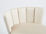 Modern OFF WHITE dining chair with iron tube golden color legs, velvet and comfortable W234P256809