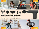 Massage Gun, Portable Percussion Muscle Massager with 6 Speed Levels, 5 Interchangeable Massage 78145924