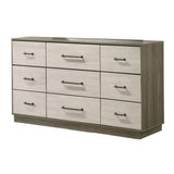 ZUN Gem Modern Style 9- Drawer Dresser Made with Wood in Beige & Brown B009P254153