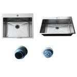 ZUN 33Inch Top mount Kitchen Sink Drop-in, Farmhouse Kitchen Sink with Sink Protector 18 Gauge, 50769401