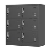 ZUN 6-Door Employee Storage Locker, Metal Lockers for Office, Gym, School, and Homewith Card Slot T2398P205946