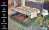 Full size Upholstered, 360 surround LED function, Buttons/Apps/Remote Control, hydraulic storage N736P188806G