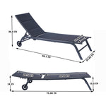 ZUN 2-Piece Set Outdoor Patio Chaise Lounge Chair, Five-Position Adjustable Metal Recliner, All Weather W41958337