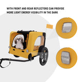 Yellow Outdoor Heavy Duty Foldable Utility Pet Stroller Dog Carriers Bicycle Trailer W136458017