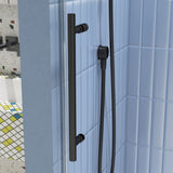 Glass shower door, sliding door, soft close system, with 5/16" tempered glass and Matted black W2122P225222