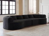 Curved Sectional Sofa, 106.3-inch Oversized Modern Bone-Free Cloud Sofa with 6 Pillows Luxury W3505P355588