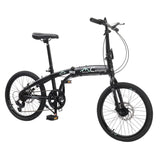 ZUN CamPingSurvivals 20in 150kg High Carbon Steel Foldable Commuter Bicycle Black 55180188