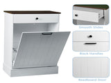 Tilt Out Trash Can, Hidden Wooden Trash Can with Drawer, Free Standing Garbage 66903259