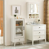 ZUN Modern Bathroom Storage Cabinet & Floor Standing cabinet with Glass Door with Double Adjustable W1801109143