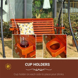 2 Seater Outdoor Patio Swing Chair-Brown 37604900