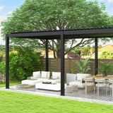 8640E Louver Pergola 10x19FT Aluminum Frame & Steel Louvers W2089P187625