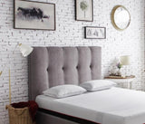 Bridgevine Home Tufted Upholstered Headboard with Nailhead Trim, Queen Size, Grey B108P163874