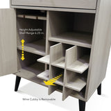 ZUN Modern Grey Wine Cabinet, Single Drawer, Single Cabinet with a removable wine rack B064P182637