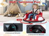 Red 5-Point Seat Belt Kids Bumper Car with Flashing Lights & Music, Safe 0.7-1.2 MPH Ride-On Toy for 52136886