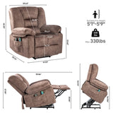 Power Lift Recliner Chair Sofa for Elderly with Massage W1403P177447