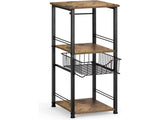 Freestanding Bathroom Shelf with Drawer Toilet Paper Storage Stand Organizer, Black 37253017