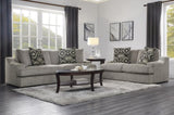 ZUN Modern Traditional Luxury Living Room Loveseat 1pc Light Gray Plush Microfiber Upholstery 2 Pillows B011P183634
