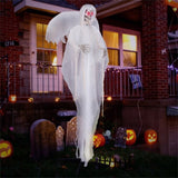 8.3 ft Halloween Standing Haunted Angel with Lighted Eyes and Automatic Wing Movement 38795094