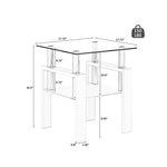 ZUN Set of 2, Modern Tempered Glass Tea Table Coffee Table End Table, Square Table for Living Room, W241104208