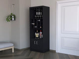 Black Bar Cabinet with Wine Storage B062P193653