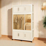 Portable Wardrobe Closet Storage Organizer for Clothes,Clothes Dresser,9 Magnetic Doors-9 Cubes & 1 60558618