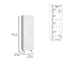 Storage Cabinet 71" H, Four Internal Shelves, Three Broom Hangers, White B097133209