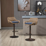 ZUN COOLMORE Modern Swivel Bar Stools Set of 2 Adjustable Counter Height Chairs with Footrest for W39594821