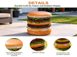 12.6" Sculptures Garden Statues, Double Burger Stool Garden Statue, Magnesium Oxide Stone Composite W6572P574573