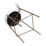 29'' Upholstered Bar Stools Velvet Counter Stool with Backrest & Footrest Set of 2 Round Dining W1757P227878