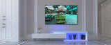 ZUN TV Console with Storage Cabinets, Extendable LED TV Stand with Remote Control, Multiple Modes W1701P164319