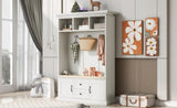 Hall Tree with 3 Hooks , Coat Hanger, Entryway Bench, Storage Bench, 3-in-1 Design, 47.2INCH, for 65259861