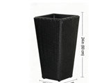 Set of 2 Rattan Planters with Removable Inner Pots, Metal Frame Adjustable Foot Pads for Garde 64398840