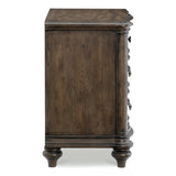 ZUN Traditional Nightstand of 3 Drawers Brown Oak Finish 1pc Bedside Table Wooden Formal Bedroom B011P173066