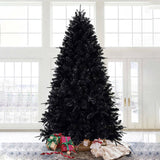 5ft Black Christmas Tree with 250 White LED Lights, 1076 Tips PEPVC Artificial Tree for Halloween & 78139816