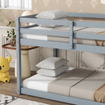 ZUN Solid Wooden, Solid Rubber Wooden Twin over Twin Loft Bed with Ladder, with Bed Platform of W504P191663