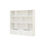 ZUN Toy Storage Organizer with 2 Movable Drawers, Multi-Functional 7 Shelf Kids Bookcase with 2 Hooks, W282P196031