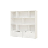 ZUN Toy Storage Organizer with 2 Movable Drawers, Multi-Functional 7 Shelf Kids Bookcase with 2 Hooks, W282P196031