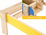 3-in-1 Kids Sand Water Play Table, Fir Wood Outdoor Sensory Activity Table with Faucet & 82841492