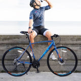 24 Speed Hybrid bike Disc Brake 700C Road Bike For men women's City Bicycle W1019112675