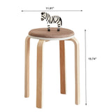 Set of 4 Stackable Stools, Round Backless Chairs for Dining Room, Kitchen, Classroom W1718P165861